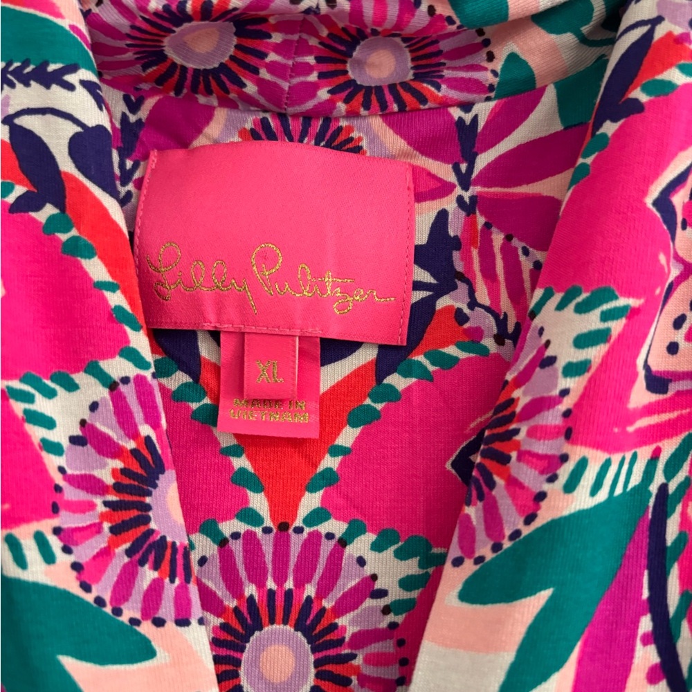 Lilly Pulitzer Adriann Maxi Dress Flutter Sleeve She's To Fly Size XL NWOT - Picture 5 of 7